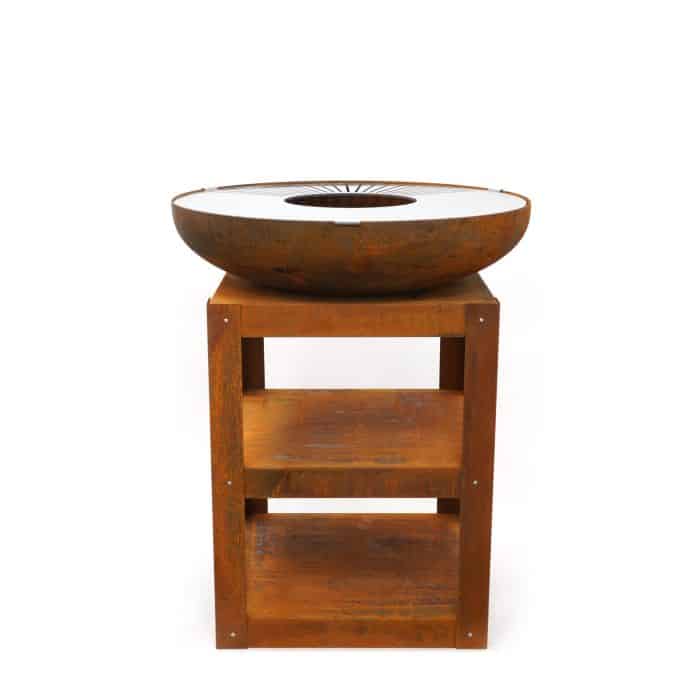 HEAT Bakka Kochfeuerstelle | Plancha-Grill aus Roststahl mit Stauraum