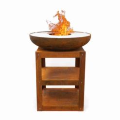 HEAT Bakka Kochfeuerstelle | Plancha-Grill aus Roststahl mit Stauraum