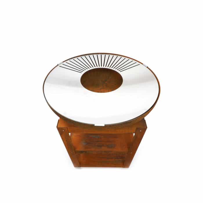 HEAT Bakka Kochfeuerstelle | Plancha-Grill aus Roststahl mit Stauraum