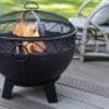 HEAT Boble Feuerschale 60 cm | Feuerstelle mit Rotbronze-Effekt & Funken­schutz
