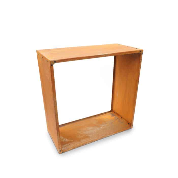Holzlager Dokka | Großes 80×80 cm Brennholzregal in Rost-Optik