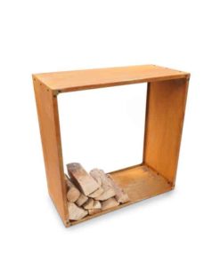 Holzlager Dokka | Großes 80×80 cm Brennholzregal in Rost-Optik