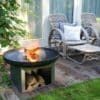 HEAT Fresvik Feuerschale 80 cm | Feuerstelle mit integriertem Holzlager