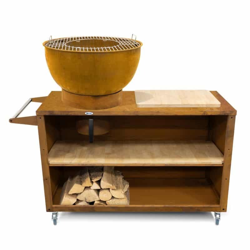 HEAT Trolle Kochfeuerstelle | Mobile Outdoor-Küche mit Plancha & Grill