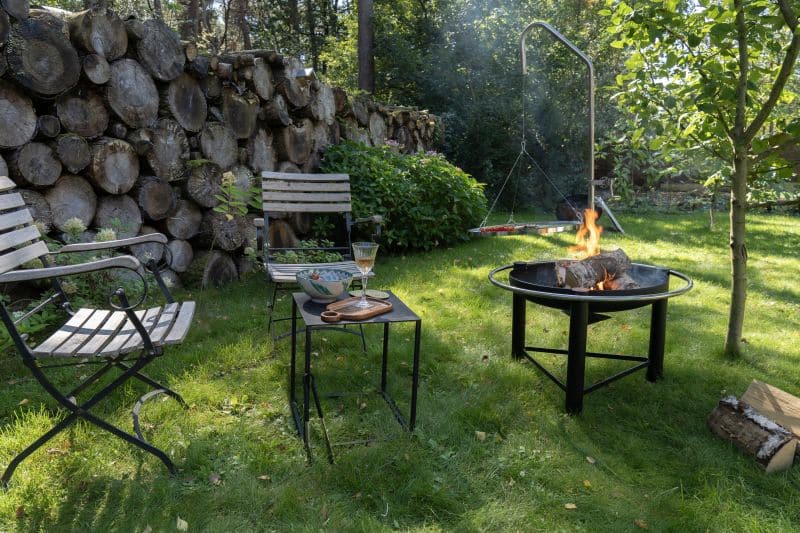 HEAT Pendal Kochfeuerstelle | 76-cm-Feuerschale & höhenverstellbarer Grillrost