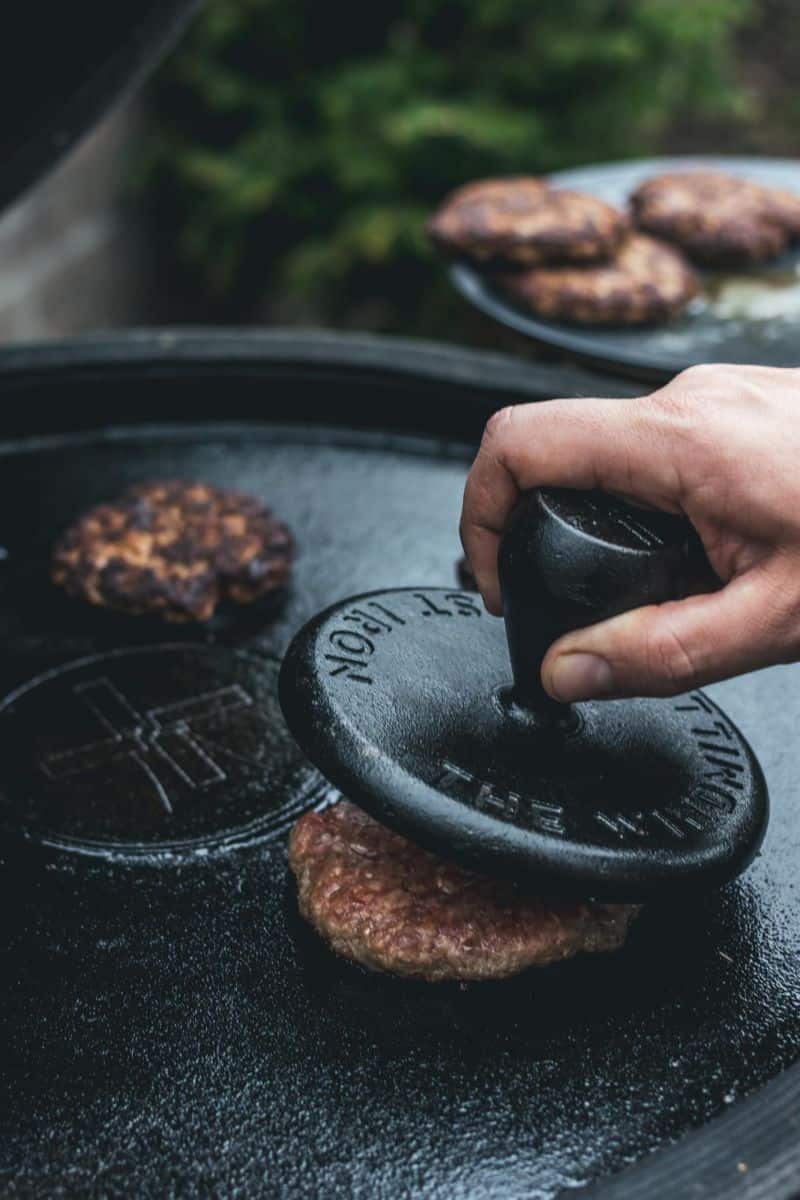 Smash-Burgerpresse aus Gusseisen | Burgerpresse für Grill & Pfanne