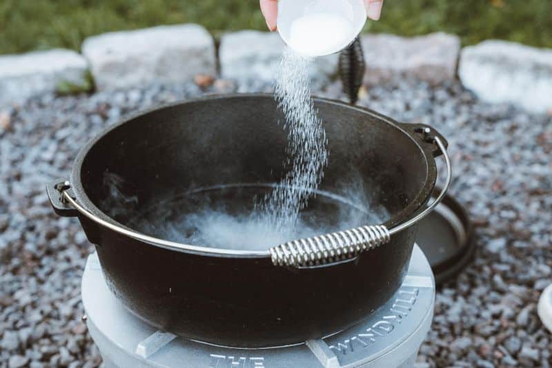 Dutch Oven 6 Qt flacher Boden | Gusseisentopf für Outdoor & Küche