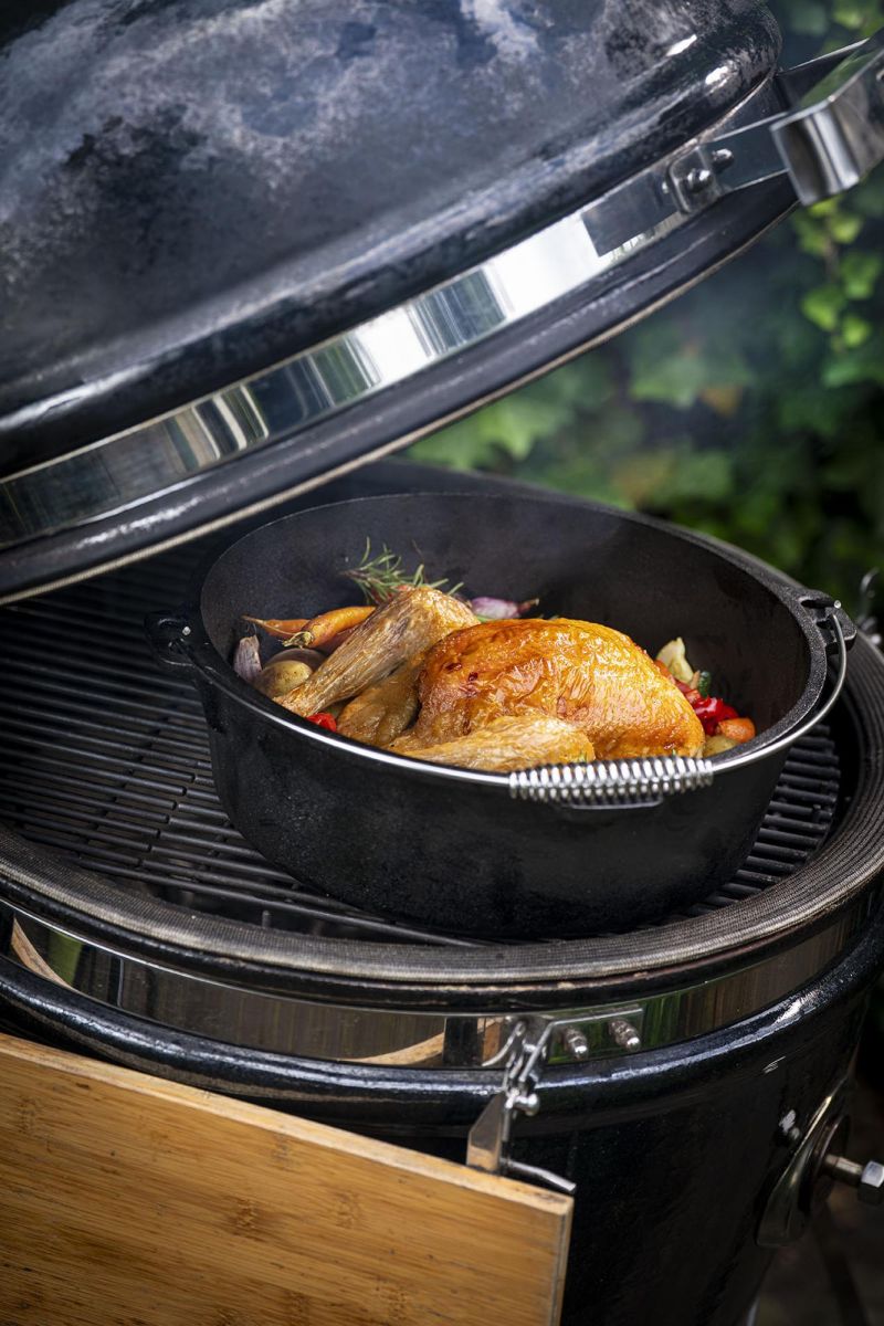 Dutch Oven 6 Qt flacher Boden | Gusseisentopf für Outdoor & Küche