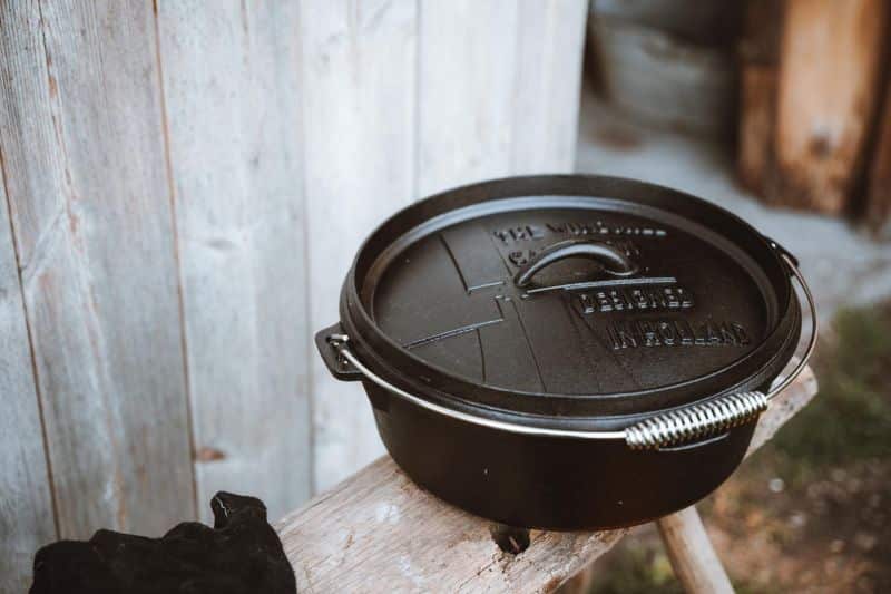 Dutch Oven 6 Qt flacher Boden | Gusseisentopf für Outdoor & Küche