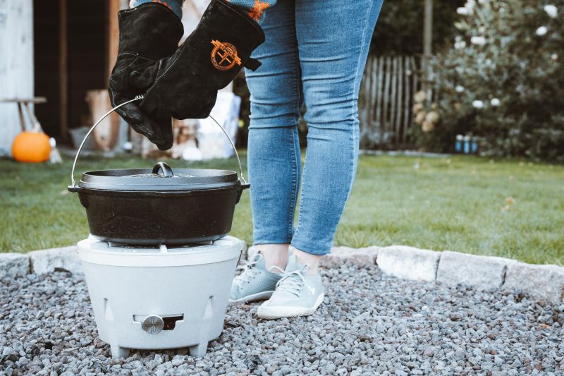 Dutch Oven 6 Qt flacher Boden | Gusseisentopf für Outdoor & Küche