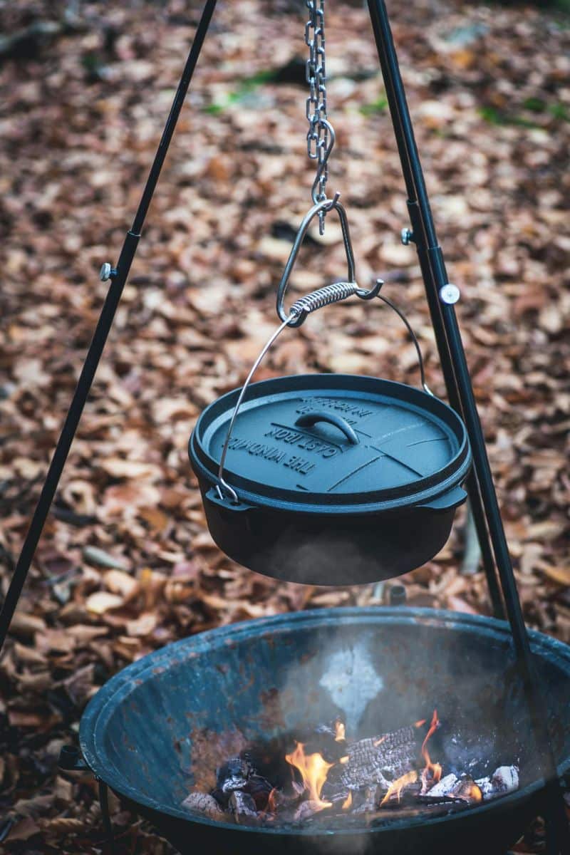 Dutch Oven 6 Qt flacher Boden | Gusseisentopf für Outdoor & Küche