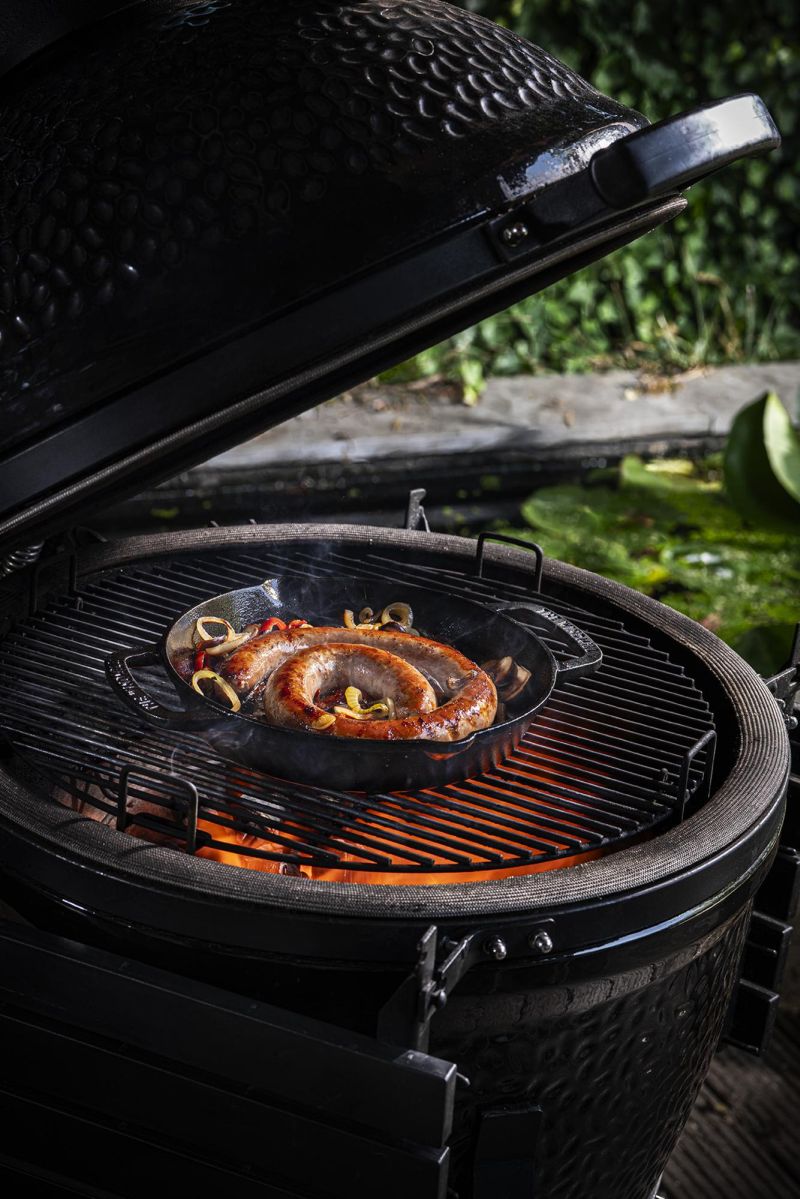 Gusseisenpfanne mit 2 Griffen | S–XL für Grill, Herd & Ofen