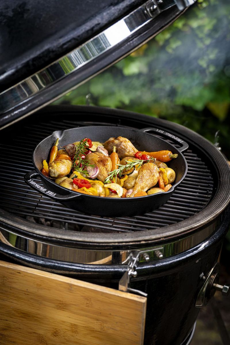 Gusseisenpfanne mit 2 Griffen | S–XL für Grill, Herd & Ofen