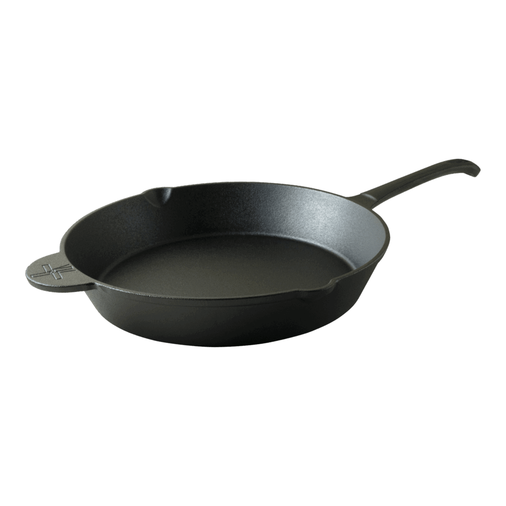 Gusseisenpfanne mit Stielgriff | S–XL für Grill, Herd & Ofen