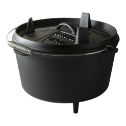 Dutch Oven aus Gusseisen | Feuertopf für Grill & offenes Feuer