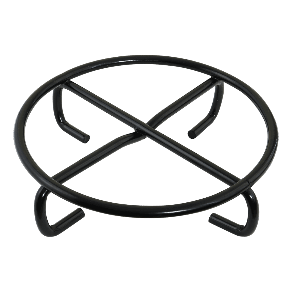 Topfuntersetzer aus pulverbeschichtetem Stahl. Zum sicheren Abstellen heißer Pfannen oder als stabile Kochfläche im offenen Feuer.