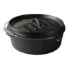 Dutch Oven 6 Qt flacher Boden | Gusseisentopf für Outdoor & Küche