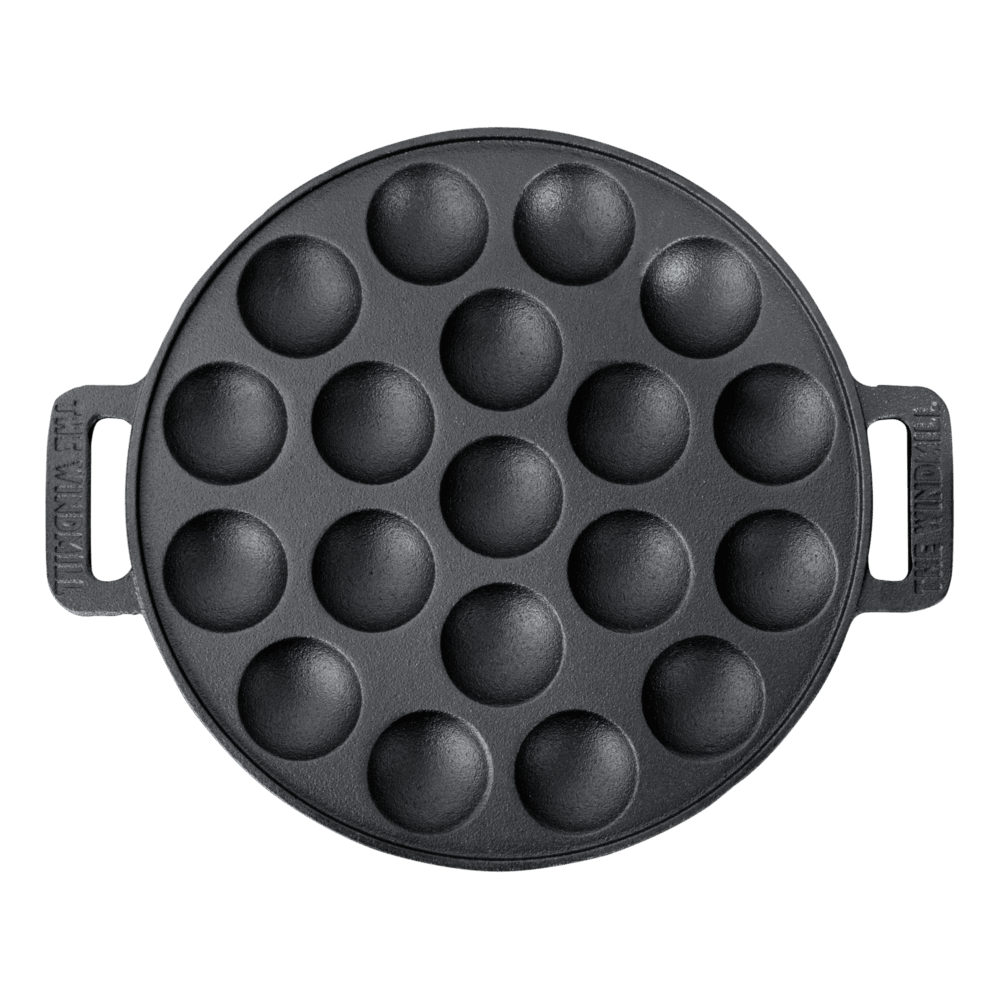 Gusseisen-Poffertjes-Pfanne | 19 Mulden für Grill & Feuer