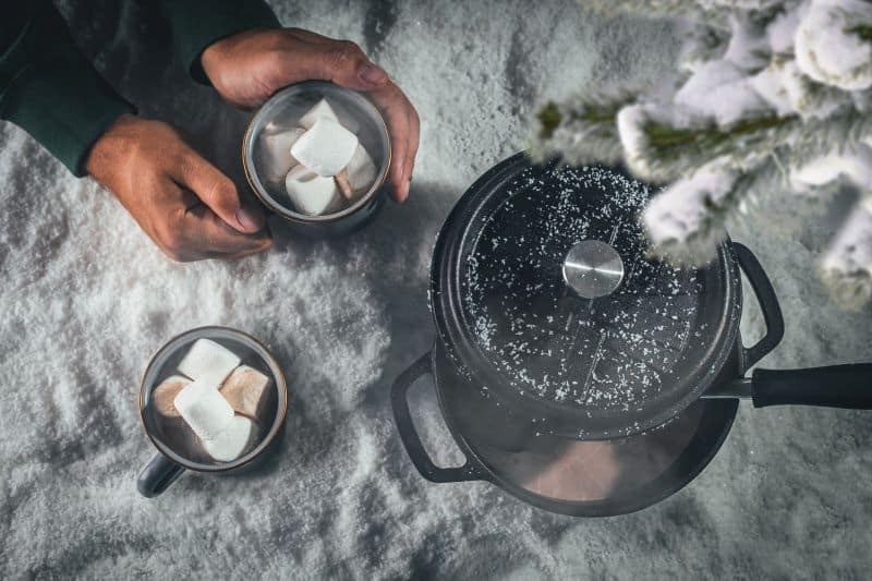 BBQ-Topf aus Gusseisen | Kasserolle für Grill, Feuer & Herd