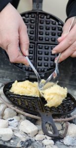 Waffeln aus dem gusseisen waffeleisen
